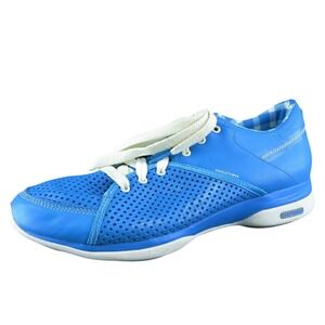 Reebok Easy Tone‎ Women Sneaker Shoes Blue Leather Lace Up Size 9.5 Medium